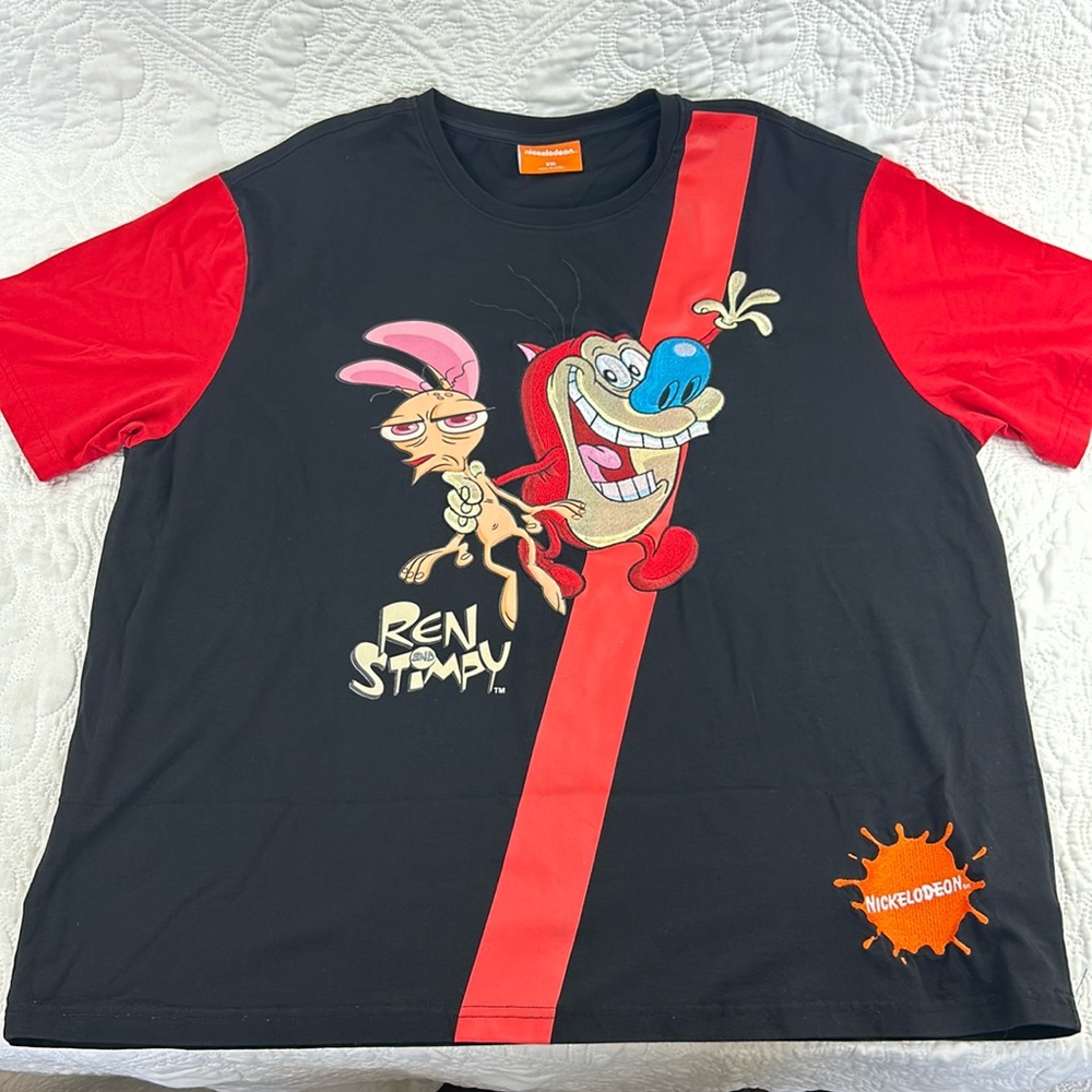 Vintage Nickelodeon Ren & Stimpy embroidered graphic tee men’s XXL